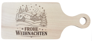 Schneidebrett mit Griff "Frohe Weihnachten"